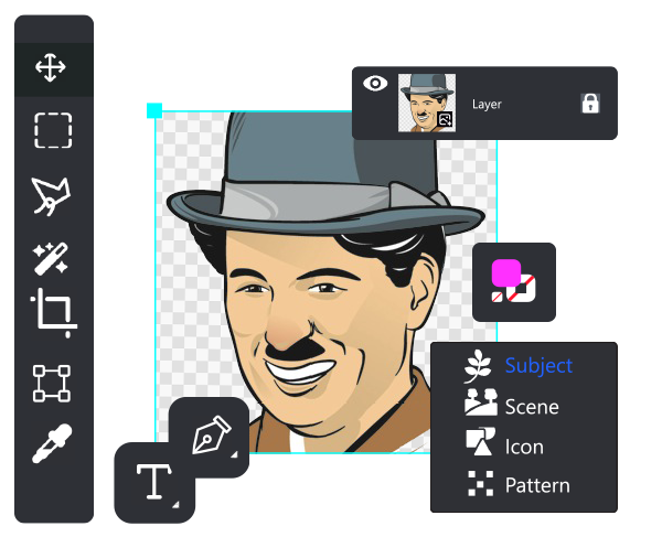 illustrative header illustrating graphic design with photoshop manipulation