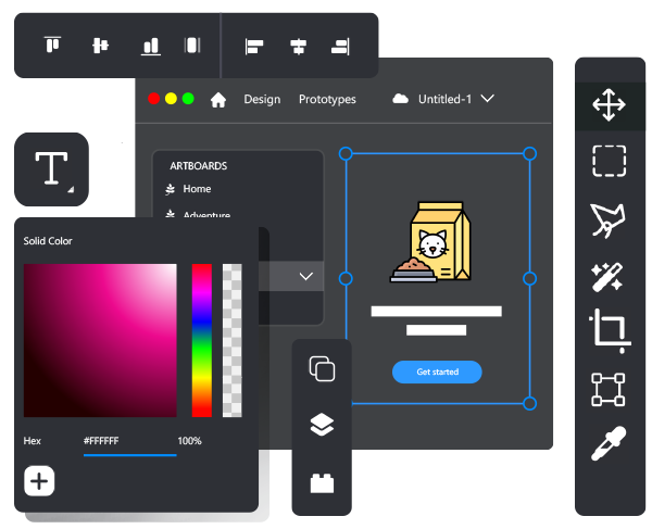 illustrative header showing a web design work
